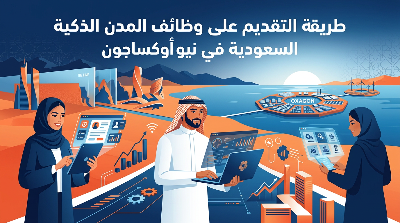 صورة توضيحية للمقال: طريقة التقديم على وظائف المدن الذكية السعودية في نيوم وأوكساجون