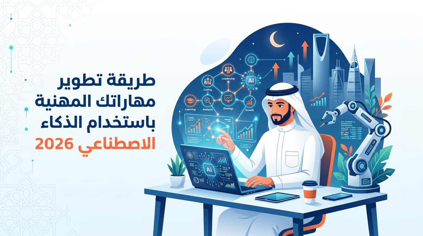 صورة توضيحية للمقال: طريقة تطوير مهاراتك المهنية باستخدام الذكاء الاصطناعي 2026