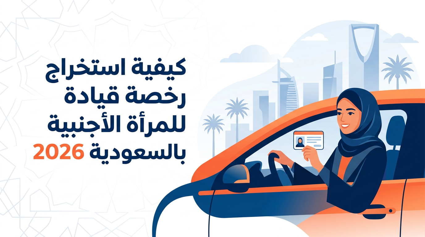 صورة توضيحية للمقال: كيفية استخراج رخصة قيادة للمرأة الأجنبية بالسعودية 2026